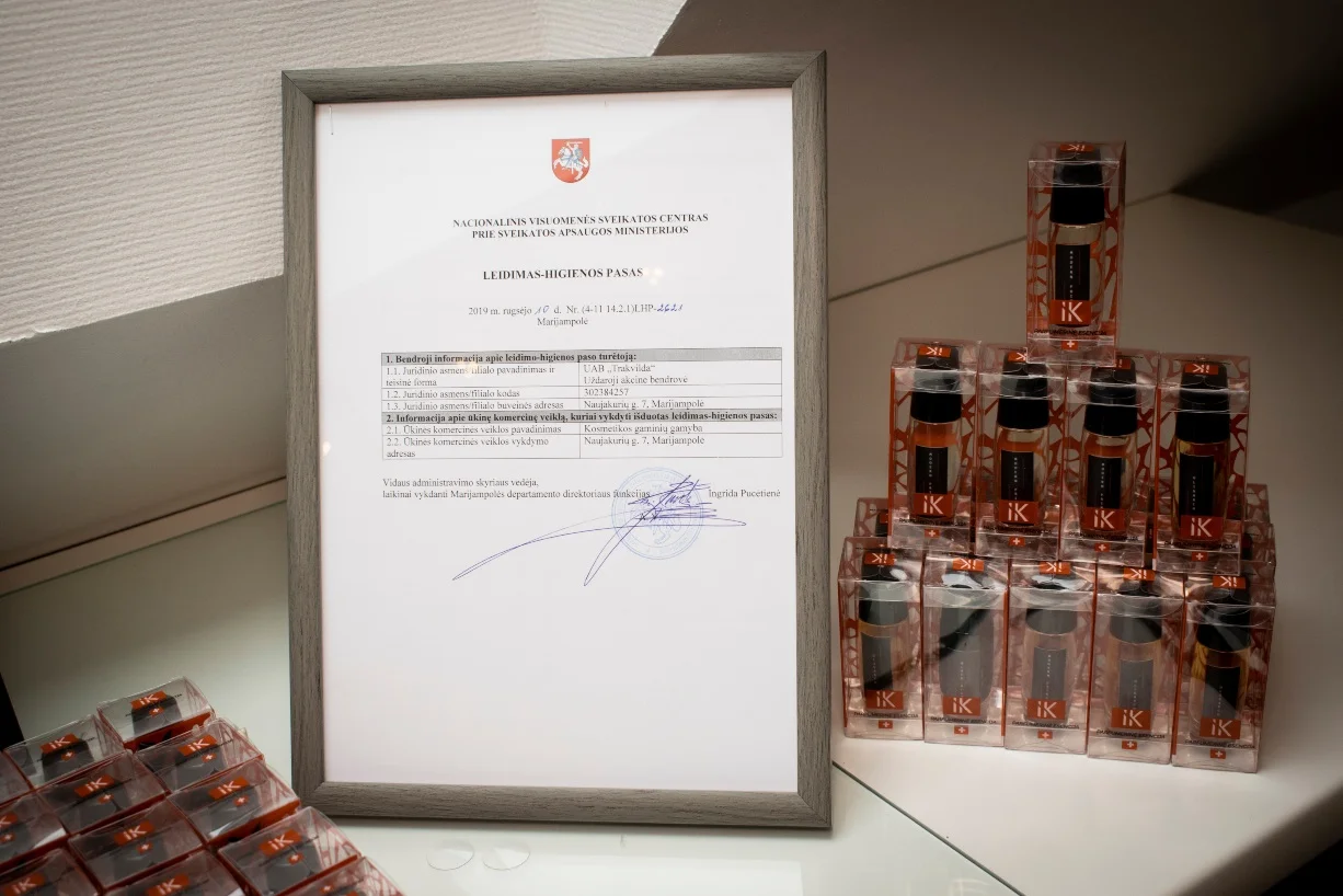 UAB „Trakvilda“ suteiktas kosmetikos gaminių gamybos leidimas - higienos pasas